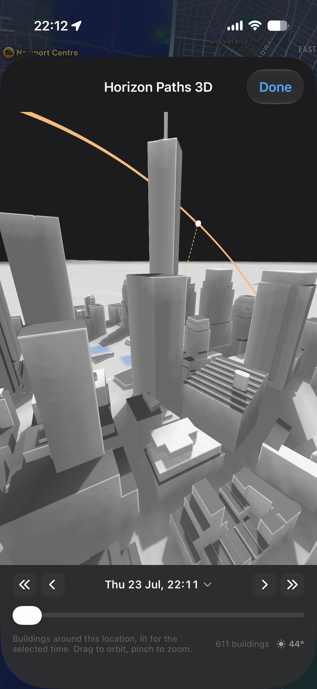 Inverza Horizon Paths 3D showing New York City buildings
